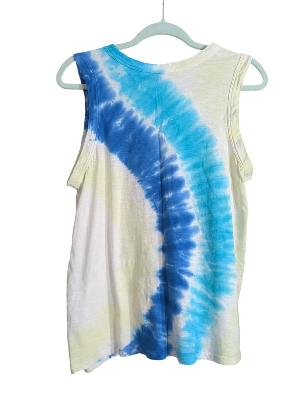 LOFT Outlet Blue White Tie Dye Sleeveless Swing Tank Top Medium - Picture 3 of 5